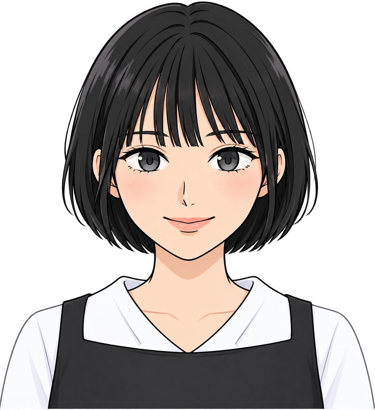 黒髪ボブのあくむちゃんのプロフィールイラスト